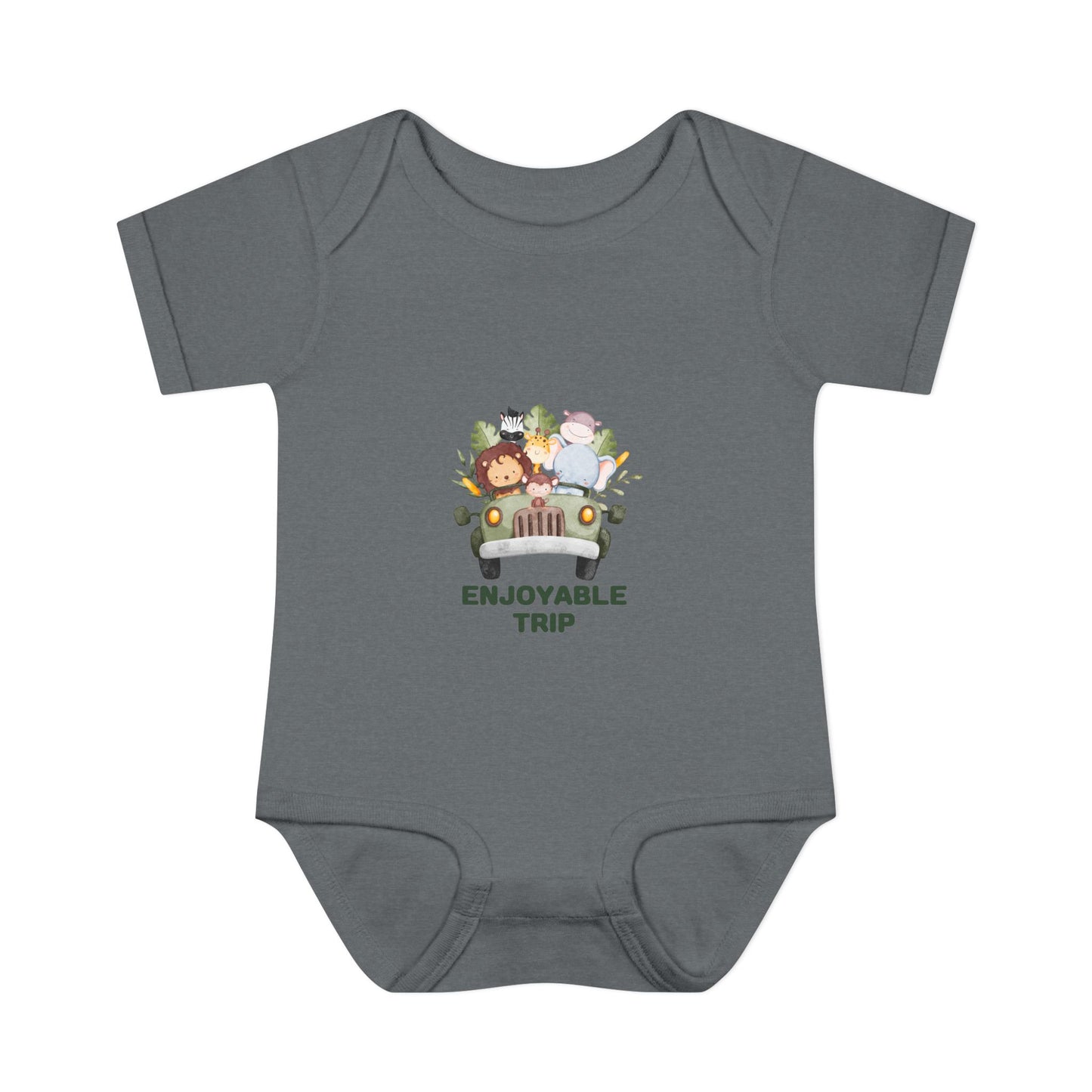 Infant Bodysuit with Enjoyable Trip Zoo Animals Design