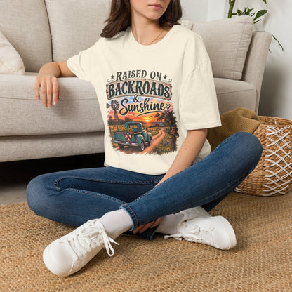 Raised on Backroads & Sunshine T-Shirt — Vintage Country Sunset Tee