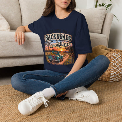 Raised on Backroads & Sunshine T-Shirt — Vintage Country Sunset Tee