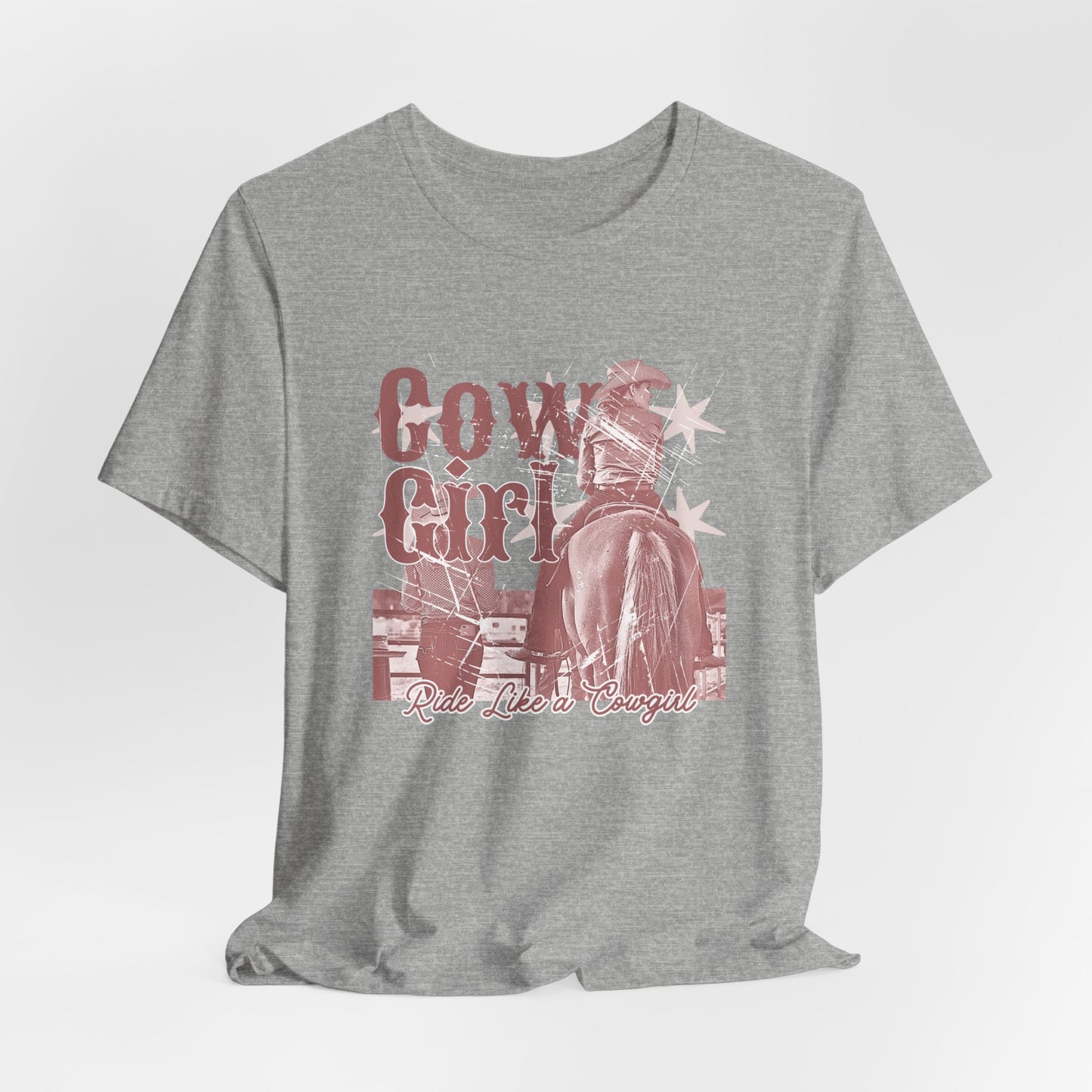Cowgirl Tee – 'Cowgirl' Vintage Rodeo Graphic Short Sleeve Shirt