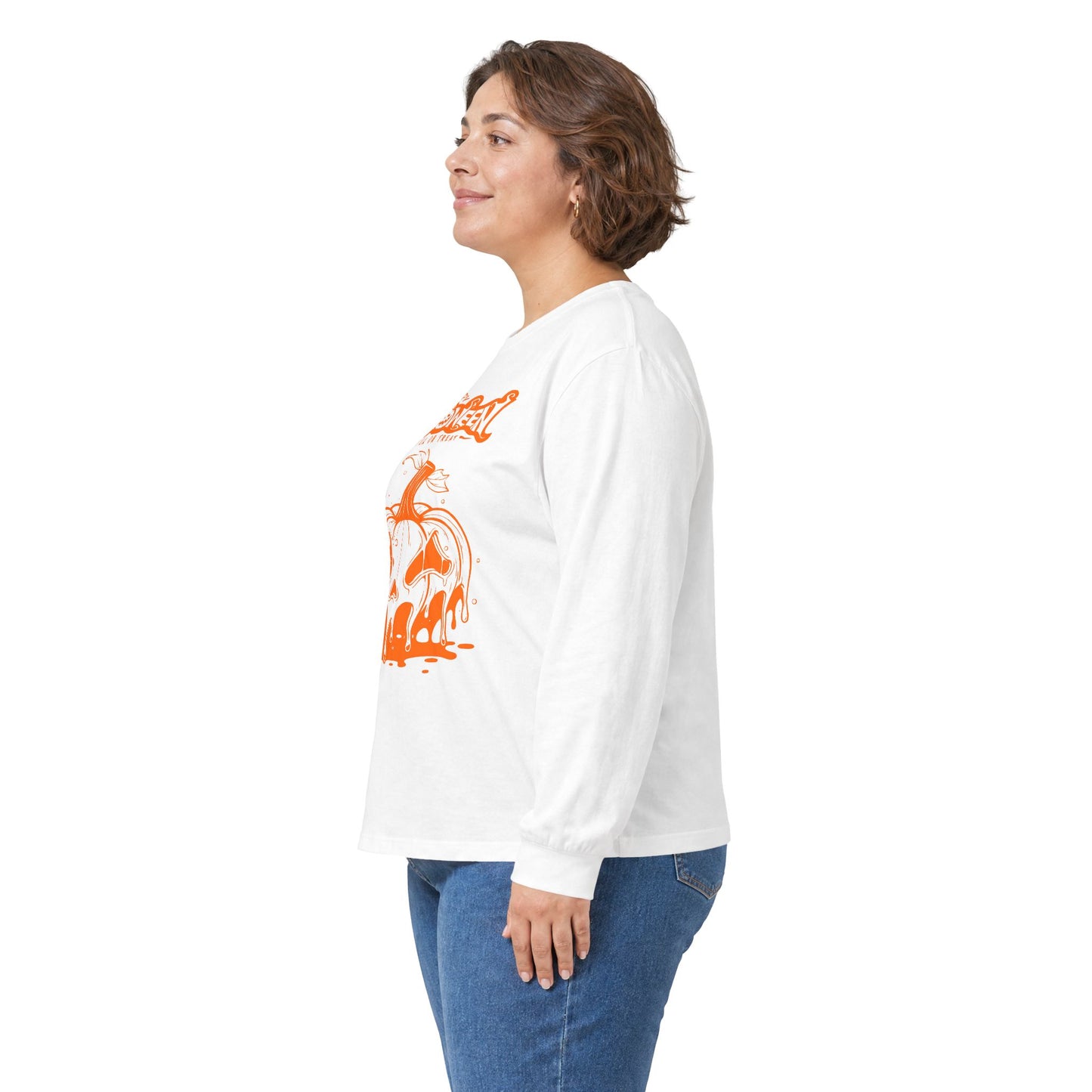 Halloween Pumpkin Drip Long Sleeve Tee