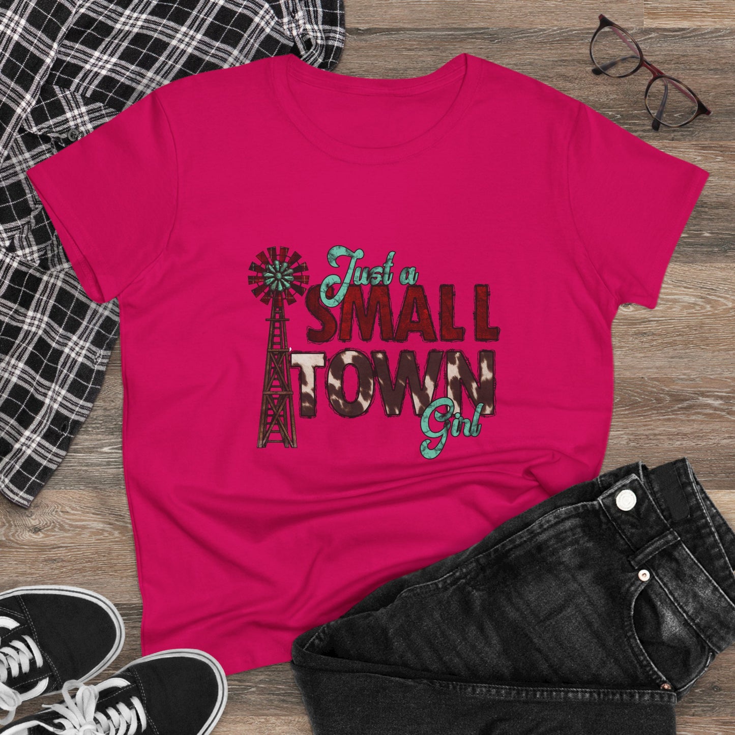 Small Town Girl Tee – Vintage Windmill Women's T‑Shirt