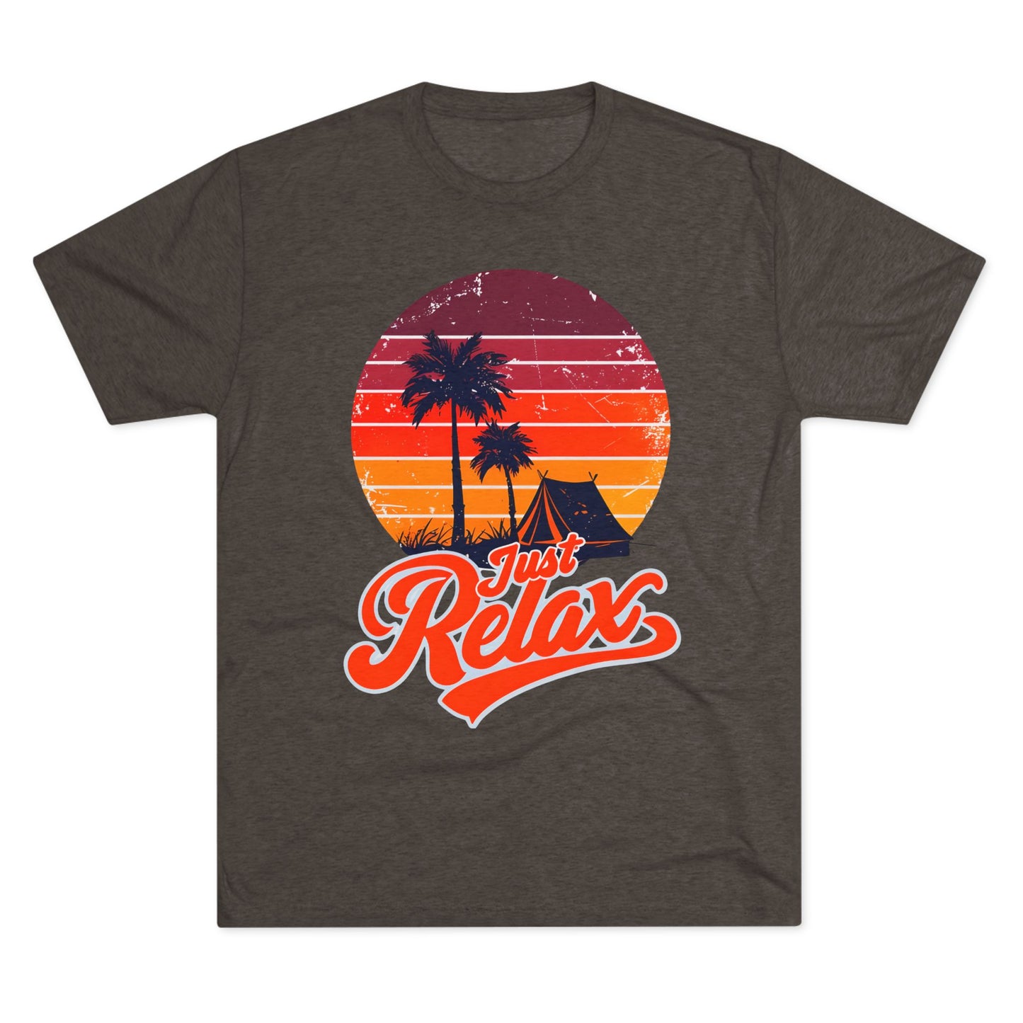 Just Relax Sunset Tee – Retro Palm Beach Vacation T-Shirt