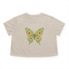 Sunflower Butterfly Cropped Tee — Floral Butterfly Graphic Top for Women