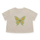 Sunflower Butterfly Cropped Tee — Floral Butterfly Graphic Top for Women